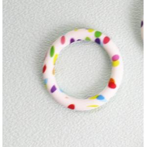 Manufacturer  custom printed design full colors all over the  ring beads for key chains decorations