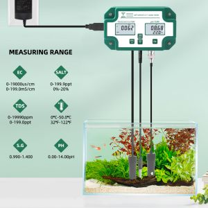 China Smart Tuya Wifi Digital PH Meter with Data Logger Function and 6 in 1 TDS.EC.PH.Salinity.G.S.Temp for Hydroponics wholesale