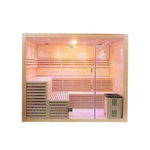 Traditional Steam Sauna Room With Touch Screen Control Panel And Ozone Generator