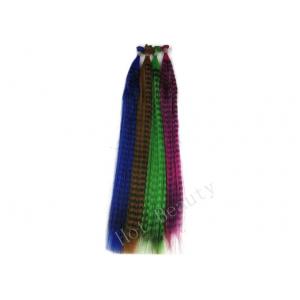 Striped Straight Colored Synthetic Plume Feather Hair Extensions for Lady