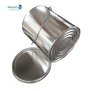 China Round Paint Tin Cans Container   4L Empty Metal Gallon Paint Cans supplier