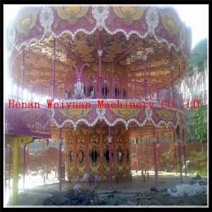 Nice Painting amusement park deluxe double decker carousel rides for sale
