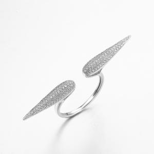 "Flying Wings" 925 Sterling Silver CZ Rings Affordable Wedding Rings