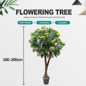 Artificial Plants Hot Selling Yellow Flower Tree for Home Decoration