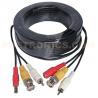 5-50 Meters Black/White Color CCTV Pre-made Siamese Video, Audio and Power Cable