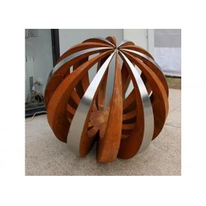 China Outdoor Decor Corten Steel Sculpture , Painted Stainless Steel Ball Sculpture supplier