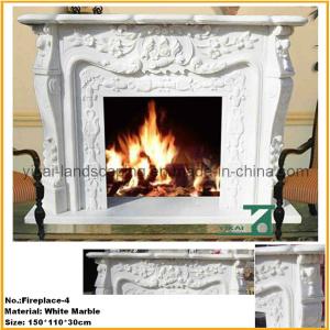 European Style White Fireplace Mantel