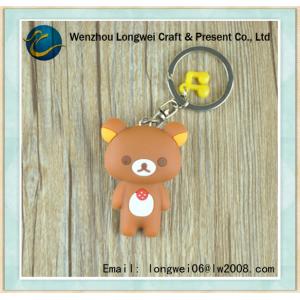 PVC mou d'ours de nounours 3D Keychain Brown pour des dons/souvenirs