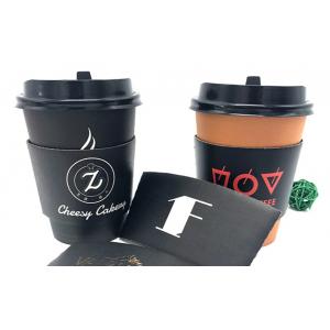 Black Coffee Cup Cardboard Sleeve , Custom Coffee Sleeves For Wedding