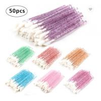 China Crystal Lip Gloss Lipstick Wand Disposable Lip Exfoliator Nail Applicator Long Handle Scrub Brush on sale