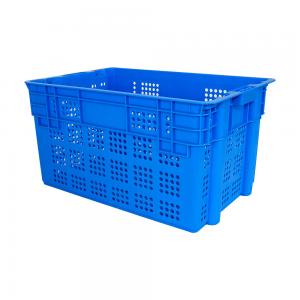 China 600x400x310mm Food Grade Solid Box Stackable Plastic Vegetable Crate for Safe Storage supplier