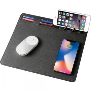 China PU Leather Wireless Charger Corporate Gift Mouse Pads Stain Resistant Ultraportable supplier