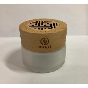 China 50g Professional Cosmetic Cream jar Skincare Packaging with Wooden Cap Various Color And Printing wholesale