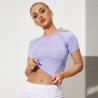 China Short Sleeve Women'S Yoga Outfit Seamless Workout Crop Tops wholesale