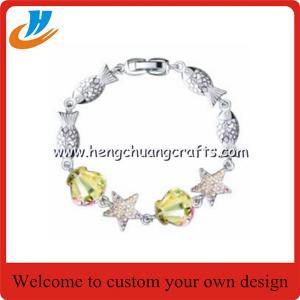 China Zinc alloy Fashion Jewelry metal Bracelet with Diamond for custom supplier