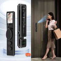 China Anti Theft Face Detection Lock Video Intercom Tuya Face Scanner Door Lock on sale