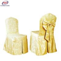China Gold Polka Dot Pattern Polyester Chair Covers Customized For Restaurants Parties on sale