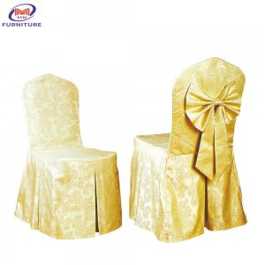 Gold Polka Dot Pattern Polyester Chair Covers Customized For Restaurants Parties