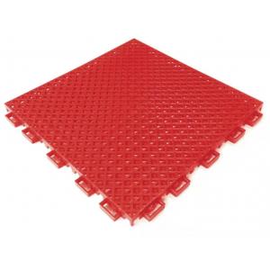 PZ Grain Interlocking PVC Flooring Double Layer Solid Surface Lightweight Red Color
