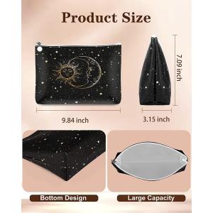 Waterproof Makeup Bag Cosmetic Bag for Women Small Makeup Bag for Purse,Sun and Moon Gifts Makeup Pouch
