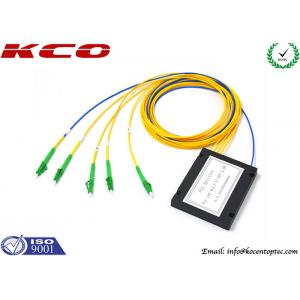 China FTTH Fiber Optic ABS Box PLC Splitter / Corning Optical Fibre Splitter 1 x 4 Type supplier