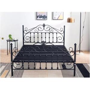 China Simple Double Metal Platform Bed Headboard Iron Frame For Modern Bedrooms supplier