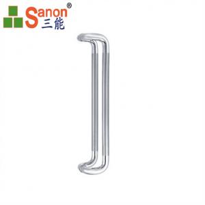 Smooth Stainless Steel Front Door Pull Handles Polished Finished Dia 22Mm