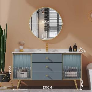 China Euro Style Bathroom Furniture Cabinets Solid Wood Small Bathroom Vanity With Legs supplier