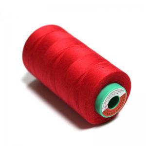 China 402 Dyed Polyester Sewing Thread Red Uv Bonded Polyester Thread supplier