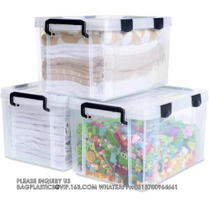 Airtight Plastic Storage Bins With Gasket Seal Lids And 6 Secure Latching Buckles Stackable Storage Containers