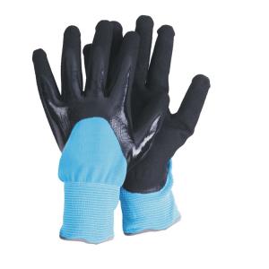 3/4 Nitrile Coated Working Gloves with Sandy Palm Surface and Nylon Spandex Shell