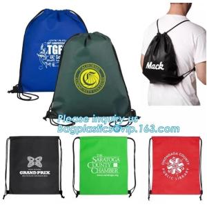 China Os pp reciclados novos tecidos ensacam sacos de compras dobráveis feitos sob encomenda do poliéster, cordão quente do poliéster do cordão 210d do saco do Gym das vendas supplier