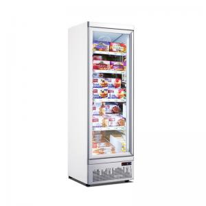 China 220V 450L vertical display freezer with digital thermostat CB CE certification wholesale