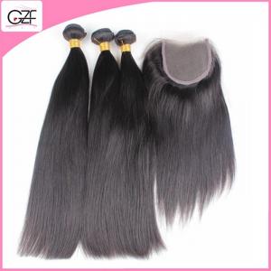 China Queen Beauty Remy Straight Hair Natural Brown 5a Virgin Hair Bundles with Lace Closure supplier