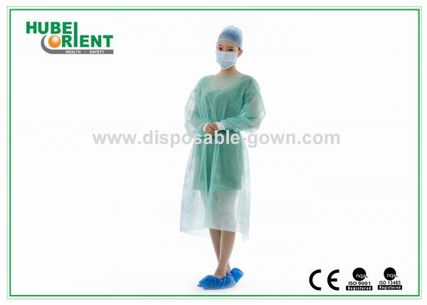 Soft Disposable Medical Use Non-Woven Isolation Gowns With Knitted Cuffs For