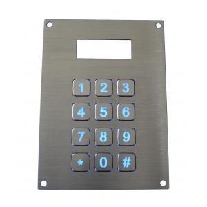 China IP67 12 keys dot matrix dynamic waterproof blue backlit metal keypad with LCD supplier