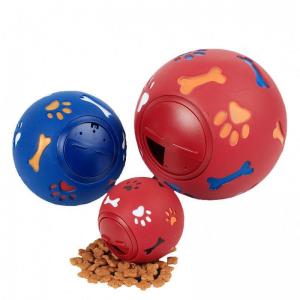 Blue / Red Color Dog Fetch Ball , Dog Snack Ball Chewable For Training Pets