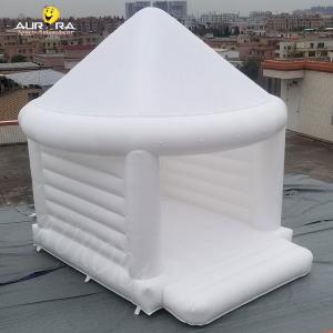 China Adults Wedding White Inflatable Bouncy Castle PVC Custom Logo With Top Roof supplier