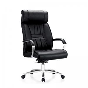 Black Executive Office Chair Rolling Swivel PU Leather Chair