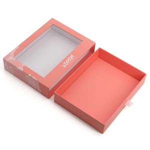 China Custom Logo Printed Pull Out Sleeve Slide Drawer Box Packaging With Window wholesale