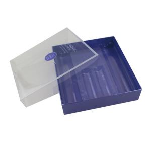 China Custom Purple Perfume Gift Box Printing With Transparent Vinyl Lid supplier