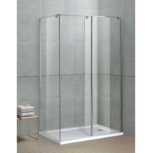 Square Chromed Walk In Shower Enclosures Stainless Steel Support Bar and Aluminum Profiles