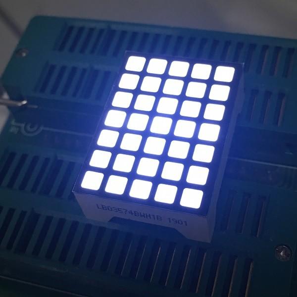 Square 5x7 Dot Matrix LED Display Ultra White Row Anode Column Cathode For Lift