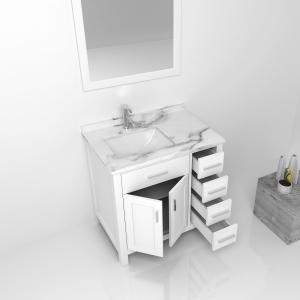China White Solid Wood Bathroom Vanity Cabinets / sink basin cabinet supplier