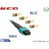 MPO to 8 LC OM3 OM4 Optic Fiber Patch Leads 8 Cores 12 Cores Patch Cord