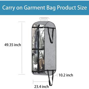 Garment Bags For Hanging Clothes, Suit Bag, Carry On Garment Bag, Moving Bags, Suit Travel Cover For Men