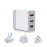 China 60W GaN USB Wall Charger with Interchangeable Plugs 4-Port USB-A USB-C wholesale