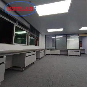Chemistry Lab Workbenches Chemical Resistant Laminate Surface Steel Frame Fire Resistant Cabinets DTC105 DEG Hinges
