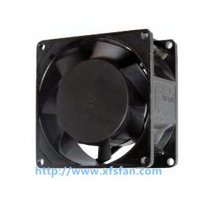 China 80*80*38mm 110V/120V/220V/240V AC Black Alumium Brushless Cooling Fan AC8038 supplier