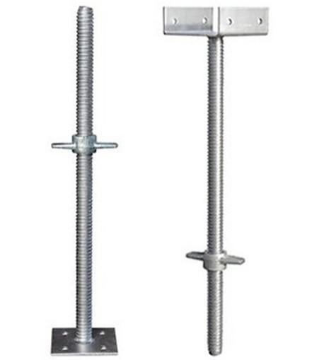 Electro Galvanized Steel Scaffolding Adjustable Base Jack HDG Surface Treatment